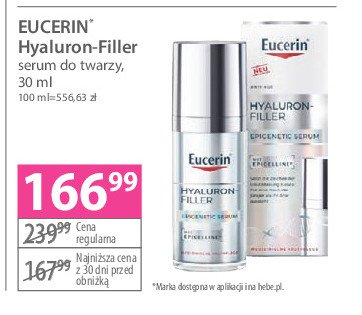 Serum lekkie intensywnie nawilżające EUCERIN HYALURON FILLER promocja