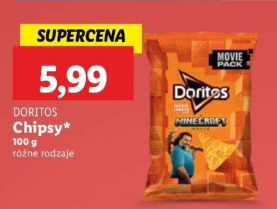 Chipsy kukurydziane minecraft movie o smaku serowym Doritos promocja
