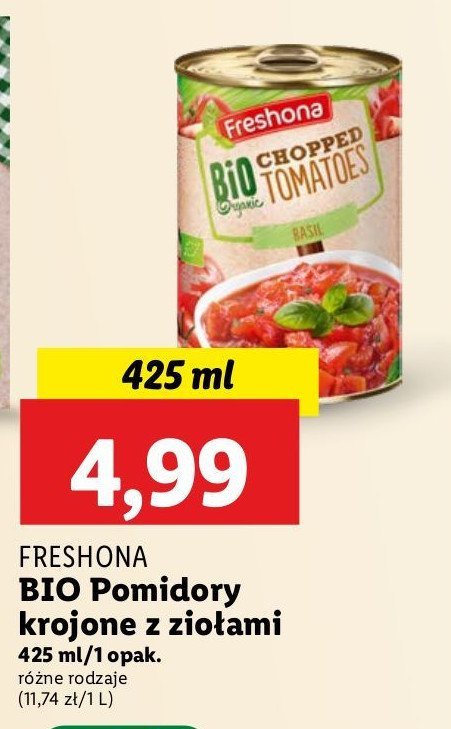 Pomidory krojone Freshona promocja w Lidl