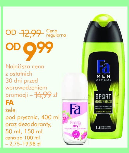 Dezodorant peony Fa fresh & dry promocja