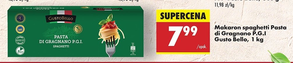 Makaron spaghetti Gustobello promocja w Biedronka