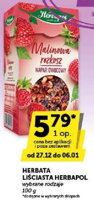 Herbata Liściasta Herbapol Malinowa rozkosz wybrane rodzaje promocja w Groszek
