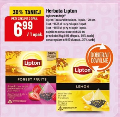 Herbata Lipton wybrane rodzaje Lipton Teas and Infusions promocja w POLOmarket
