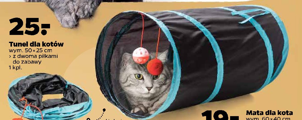 Tunel dla kotów 50 x 25 cm promocja