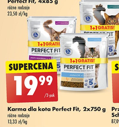 Karma dla kota anti hairball 1+ Perfect fit promocja