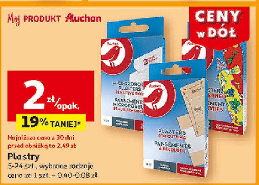 Plastry wodoodporne Auchan promocja