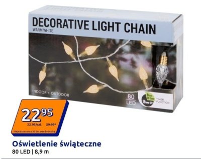 Oświetlenie świąteczne Decorative Light Chain 80 LED 8,9 m promocja w Action