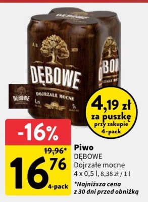 Piwo DĘBOWE Dojrzałe mocne promocja w Intermarche