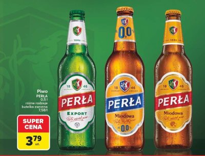 Piwo PERLA EXPORT różne rodzaje butelka zwrotna 0,5l promocja w Carrefour