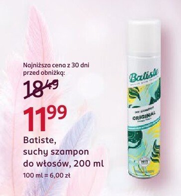 Suchy szampon Batiste do włosów, 200 ml promocja w Rossmann
