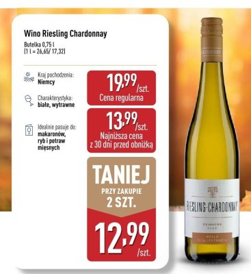 Wino Riesling Chardonnay promocja w Aldi