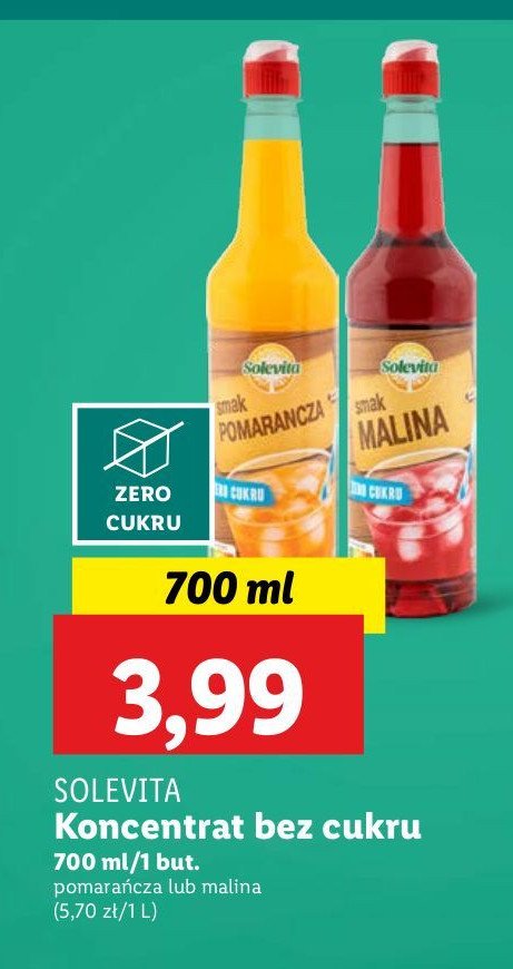 Syrop pomarańcza zero cukru Solevita promocja