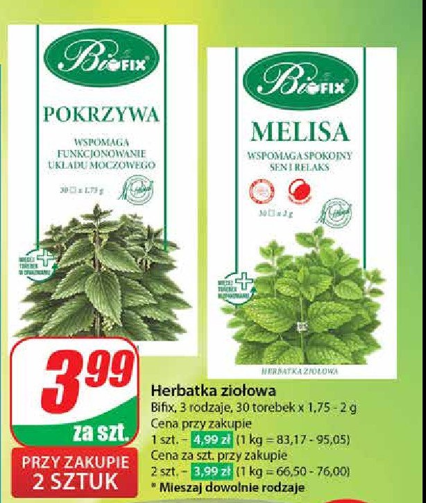 Herbatka ziołowa pokrzywa Bifix promocja