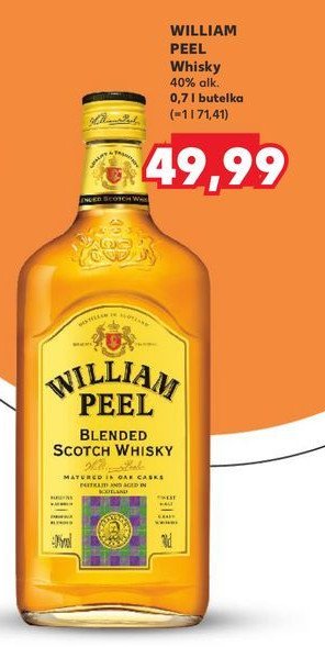 Whisky WILLIAM PEEL FINEST SCOTCH WHISKY promocja w Kaufland