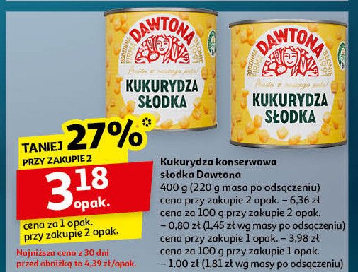 Kukurydza słodka Dawtona promocja w Auchan