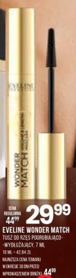 Tusz do rzęs Eveline Wonder Match pogrubiająco-wydłużający promocja w Drogerie Natura