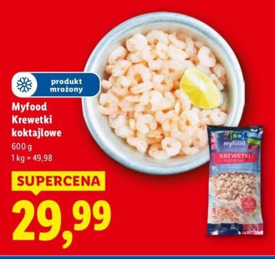 Krewetki koktajlowe mrożone Myfood promocja w Lidl