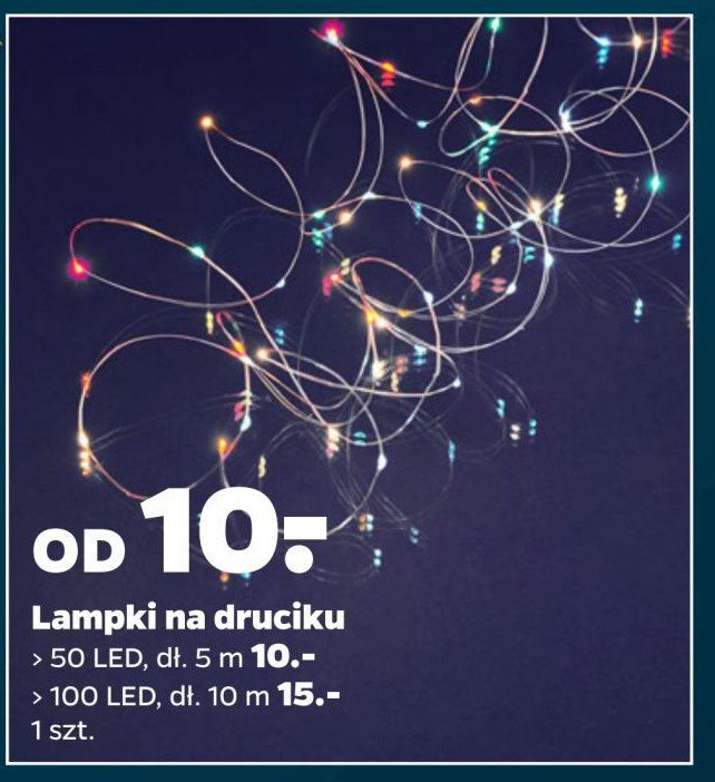 Lampki na druciku 50 led 5 m promocja