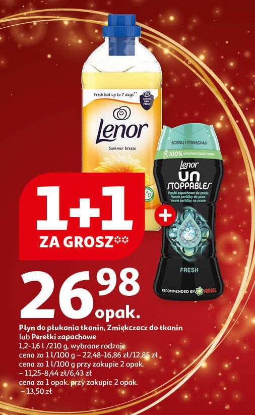 Perełki zapachowe fresh Lenor unstoppables promocja w Auchan