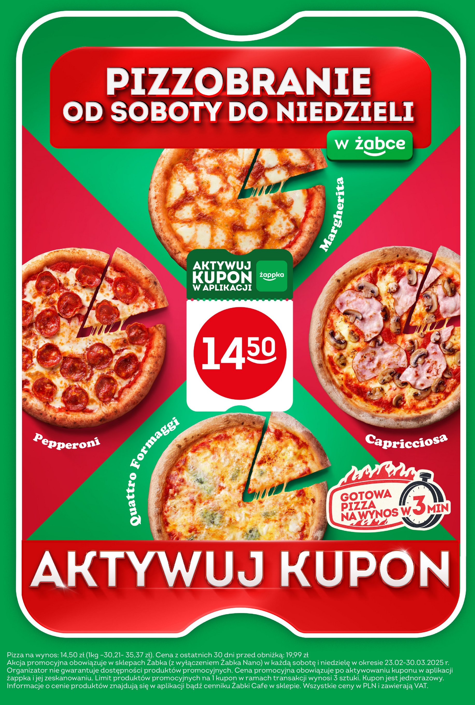 Pizza quattro formaggi Żabka cafe promocja w Żabka