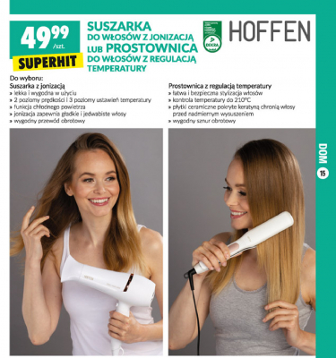 Prostownica do włosów z regulacją temperatury wyświetlacz lcd Hoffen promocja
