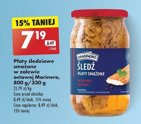 Płaty śledziowe smażone w zalewie octowej Marinero promocja