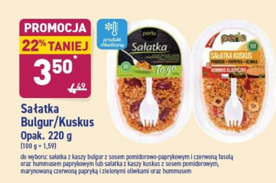 Sa艂atka z kasz膮 bulgur oliwkami i hummusem Perla to go promocja