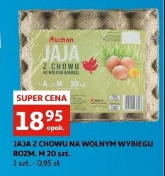 Jaja z wolnego wybiegu kl. m Auchan różnorodne (logo czerwone) promocja