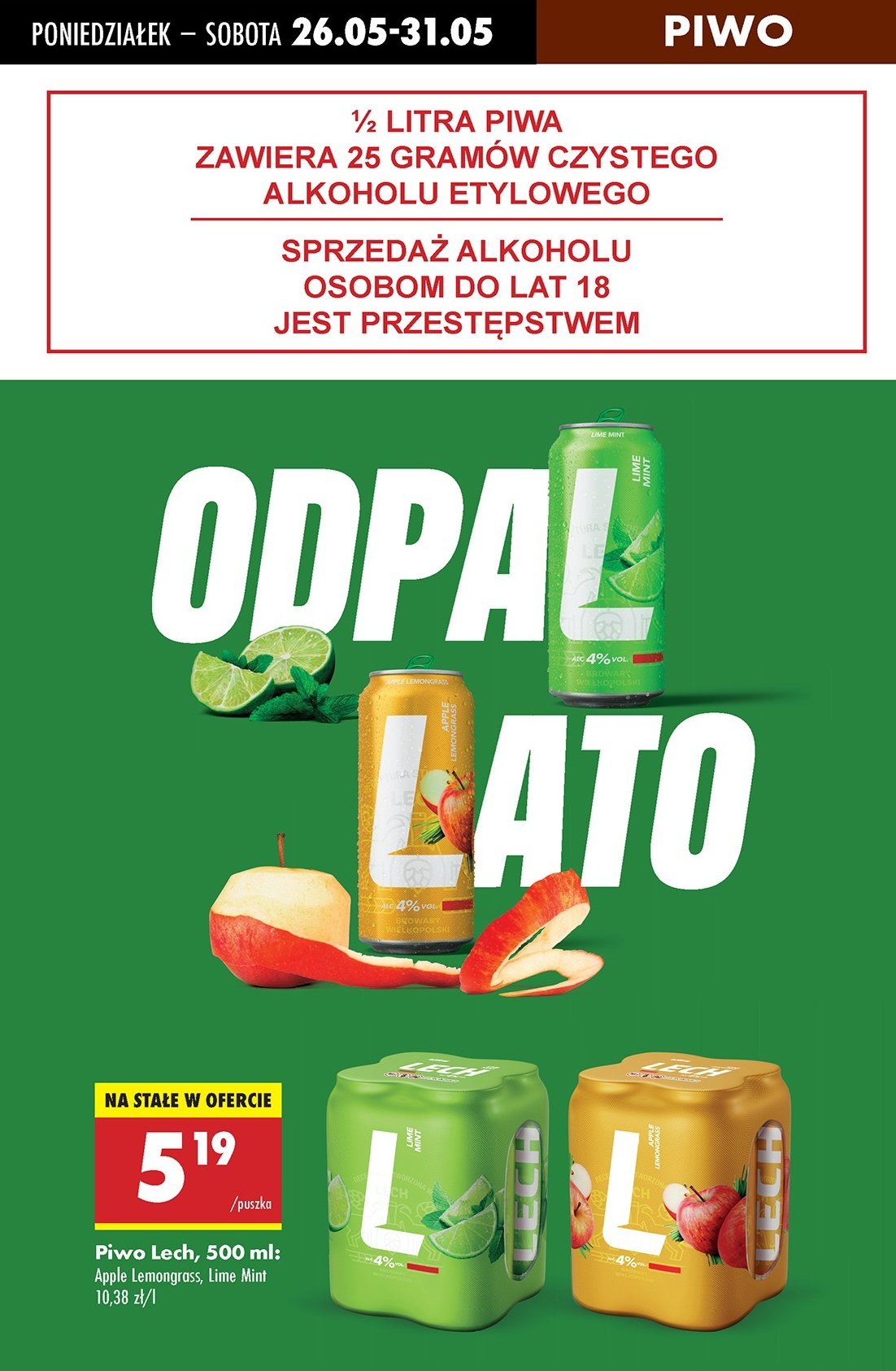 Piwo Lech apple & lemongrass promocja