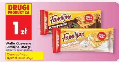 Wafle Klasyczne Familijne 360g śmietankowe promocja w Biedronka
