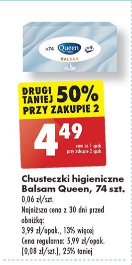 Chusteczki balsam Queen promocja