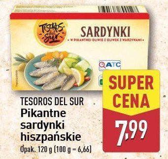 Sardynki w pikantnej oliwie z oliwek z warzywami TESOROS DEL SUR promocja