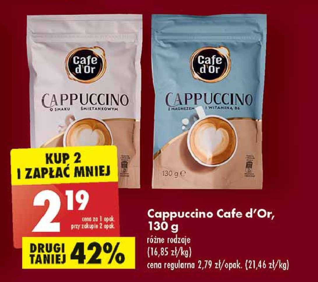 Cappuccino śmietankowe Cafe d'or cappuccino promocje