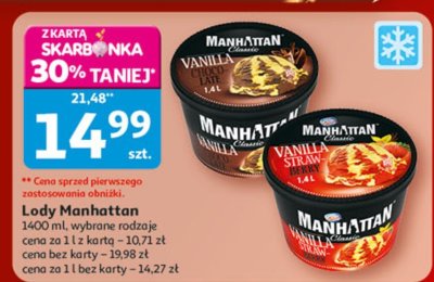 Lody Manhattan 1400 ml, wybrane rodzaje promocja w Auchan