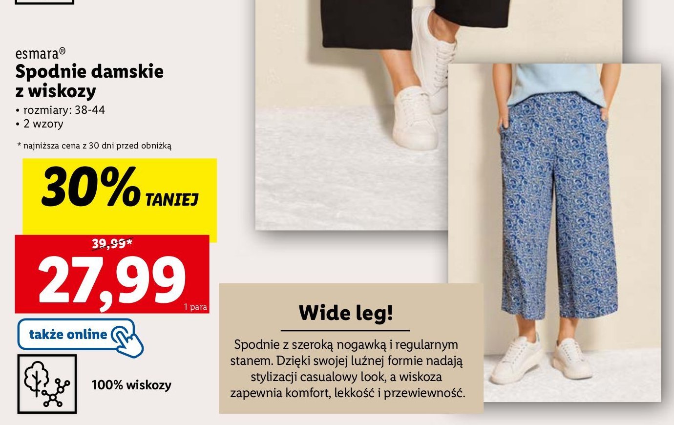 Spodnie damskie 38-44 Esmara promocja