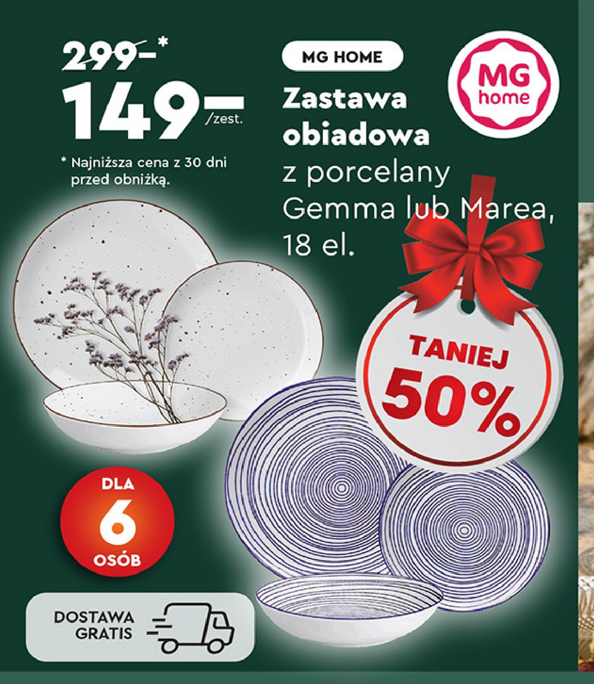 Zestaw porcelany marea Mg home promocja w Biedronka