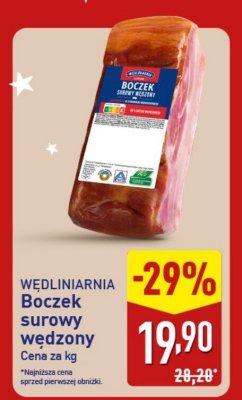 Boczek surowy wędzony promocja w Aldi