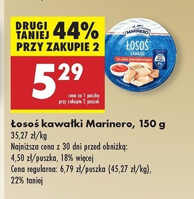Łosoś kawałki w sosie pomidorowym Marinero promocja