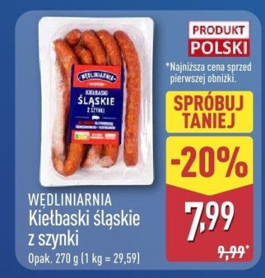 Kiełbaski śląskie z szynki  promocja w Aldi