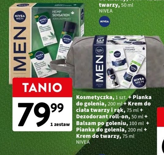 Zestaw w pudełku sensitive pro ultra-calming pianka do golenia 200 ml + balsam po goleniu 100 ml + krem do twarz 75 ml Nivea men zestaw promocja