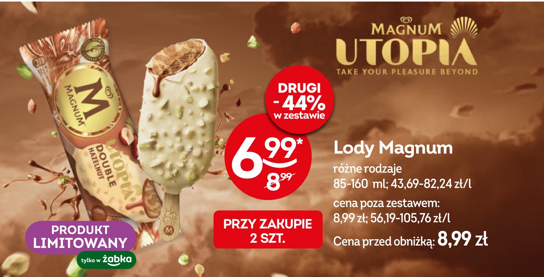 Lód utopia Algida magnum double promocja w Żabka