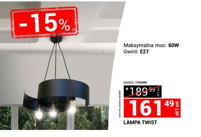 Lampa TWIST 60W E27 promocja w Merkury Market