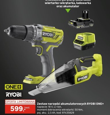 Zestaw narzędzi akumulatorowych Ryobi ONE+ promocja w Leroy Merlin