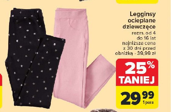 Legginsy dziewczęce ocieplane promocja