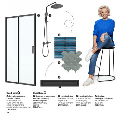 Mozaika Luisa finger blue promocja w Castorama