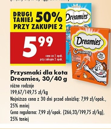 Przysmak dla kota z kurczakiem Dreamies creamy promocja