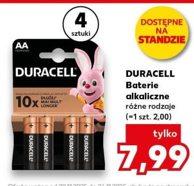 Baterie alkaliczne, różne rodzaje Duracell promocja w Kaufland