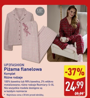 Piżama flanelowa UP2FASHION Komplet promocja w Aldi