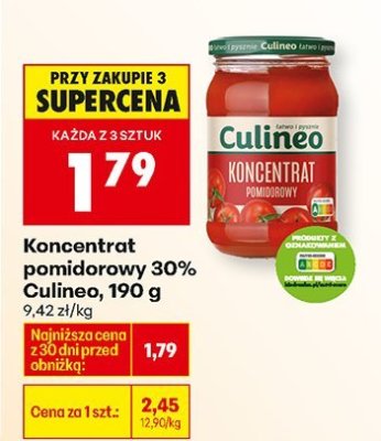Koncentrat pomidorowy 30% Culineo 190g promocja w Biedronka
