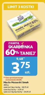 Masło ekstra 83% Mazurski Smak promocja